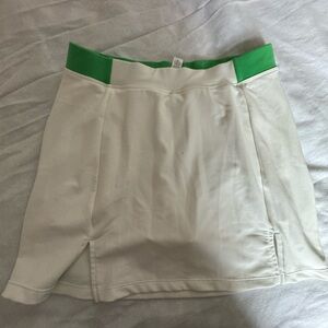 White Skirt with Green Waistband